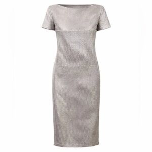 AREA Shimmering Silver Midi Dress